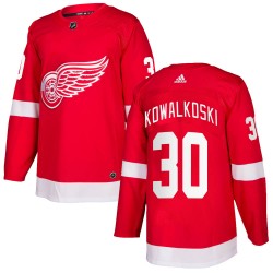 Justin Kowalkoski Detroit Red Wings Men's Adidas Authentic Red Home Jersey