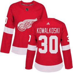Justin Kowalkoski Detroit Red Wings Women's Adidas Authentic Red Home Jersey