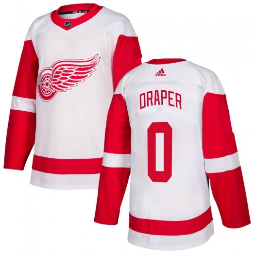 Kienan Draper Detroit Red Wings Youth Adidas Authentic White Jersey