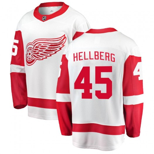 Magnus Hellberg Detroit Red Wings Youth Fanatics Branded White Breakaway Away Jersey