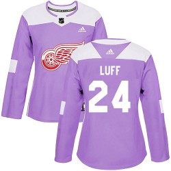 Matt Luff Detroit Red Wings Women's Adidas Authentic Purple Hockey Fights Cancer Practice Jersey