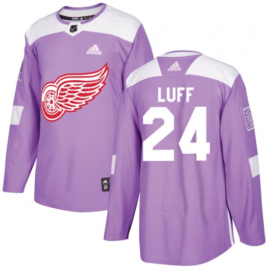 Matt Luff Detroit Red Wings Youth Adidas Authentic Purple Hockey Fights Cancer Practice Jersey