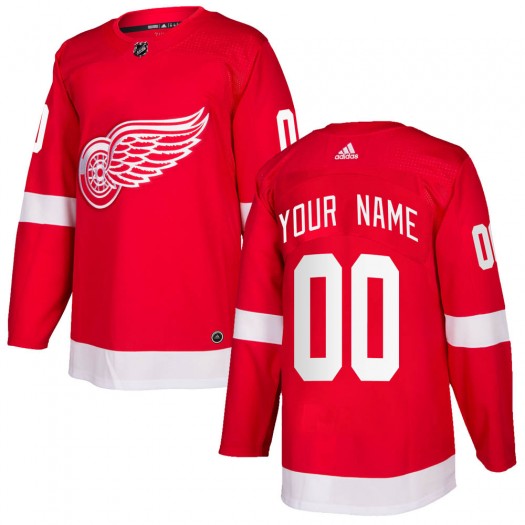 Men's Adidas Detroit Red Wings Customized Authentic Red Home Jersey