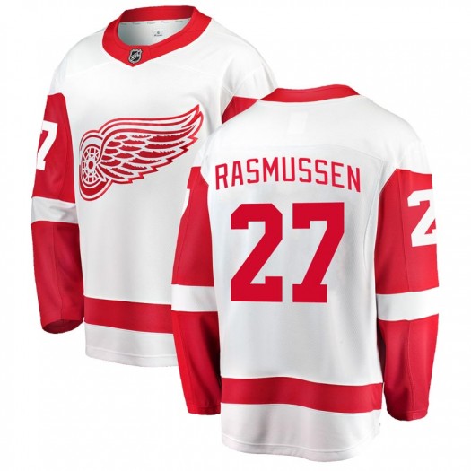 Michael Rasmussen Detroit Red Wings Men's Fanatics Branded White Breakaway Away Jersey