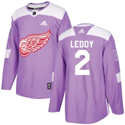 Nick Leddy Detroit Red Wings Men's Adidas Authentic Purple Hockey Fights Cancer Practice Jersey