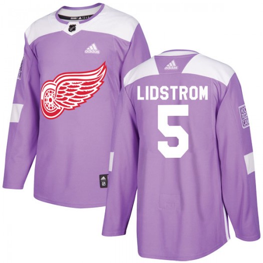 Nicklas Lidstrom Detroit Red Wings Men's Adidas Authentic Purple Hockey Fights Cancer Practice Jersey