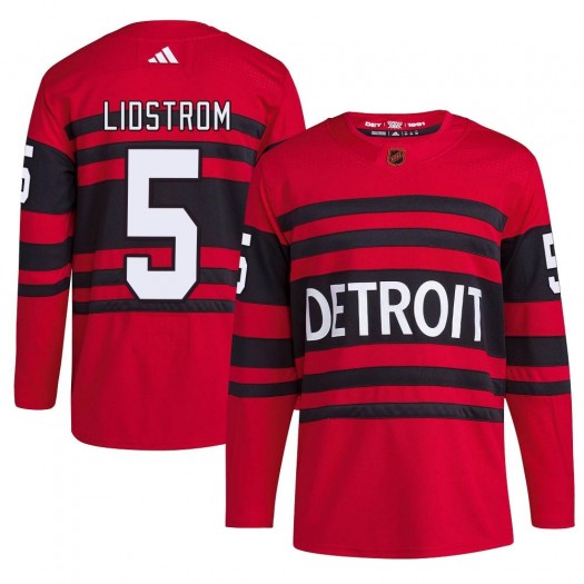 Nicklas Lidstrom Detroit Red Wings Men's Adidas Authentic Red Reverse Retro 2.0 Jersey