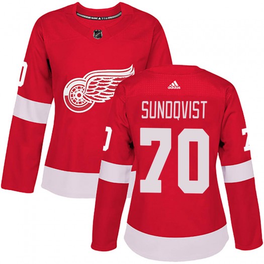 Oskar Sundqvist Detroit Red Wings Women's Adidas Authentic Red Home Jersey
