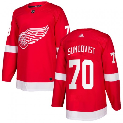 Oskar Sundqvist Detroit Red Wings Youth Adidas Authentic Red Home Jersey