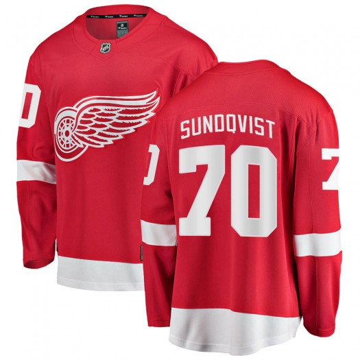 Oskar Sundqvist Detroit Red Wings Youth Fanatics Branded Red Breakaway Home Jersey