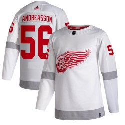 Pontus Andreasson Detroit Red Wings Men's Adidas Authentic White 2020/21 Reverse Retro Jersey