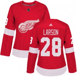Reed Larson Detroit Red Wings Women's Adidas Authentic Red Home Jersey