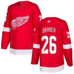 Riley Barber Detroit Red Wings Men's Adidas Authentic Red Home Jersey