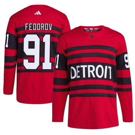Sergei Fedorov Detroit Red Wings Men's Adidas Authentic Red Reverse Retro 2.0 Jersey