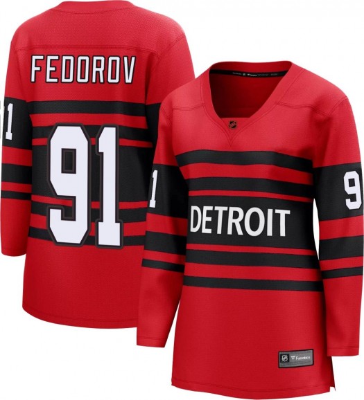Sergei Fedorov Detroit Red Wings Women's Fanatics Branded Red Breakaway Special Edition 2.0 Jersey