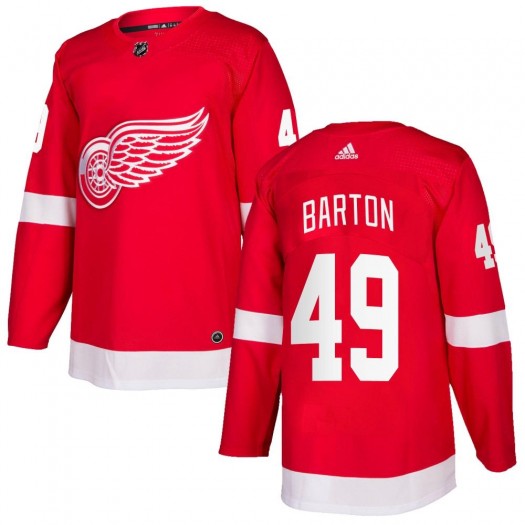 Seth Barton Detroit Red Wings Men's Adidas Authentic Red Home Jersey