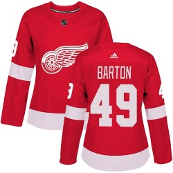 Seth Barton Detroit Red Wings Women's Adidas Authentic Red Home Jersey
