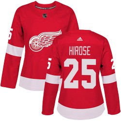 Taro Hirose Detroit Red Wings Women's Adidas Authentic Red Home Jersey