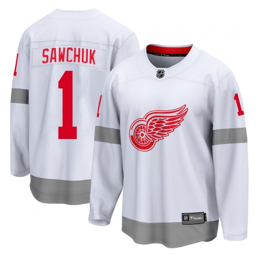 Terry Sawchuk Detroit Red Wings Men's Fanatics Branded White Breakaway 2020/21 Special Edition Jersey