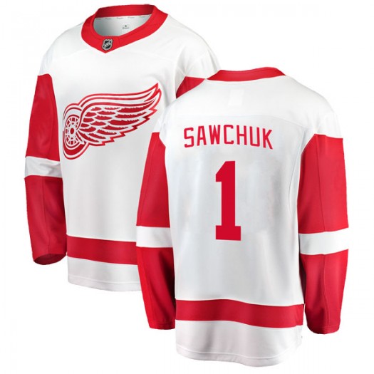 Terry Sawchuk Detroit Red Wings Men's Fanatics Branded White Breakaway Away Jersey