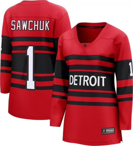 Terry Sawchuk Detroit Red Wings Women's Fanatics Branded Red Breakaway Special Edition 2.0 Jersey