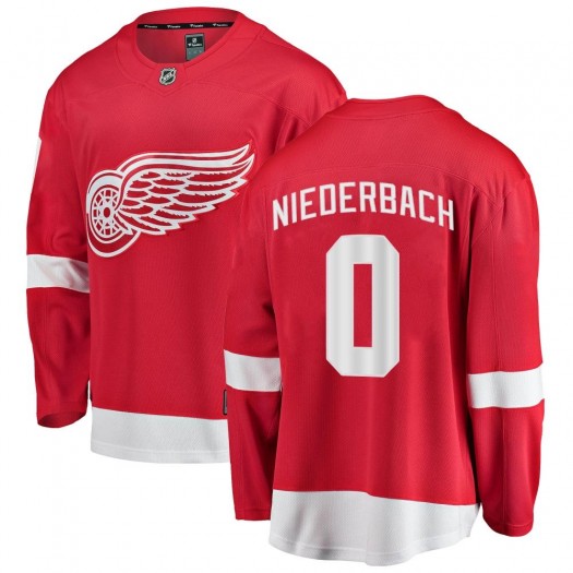 Theodor Niederbach Detroit Red Wings Men's Fanatics Branded Red Breakaway Home Jersey