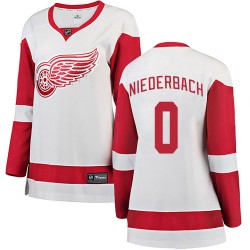 Theodor Niederbach Detroit Red Wings Women's Fanatics Branded White Breakaway Away Jersey