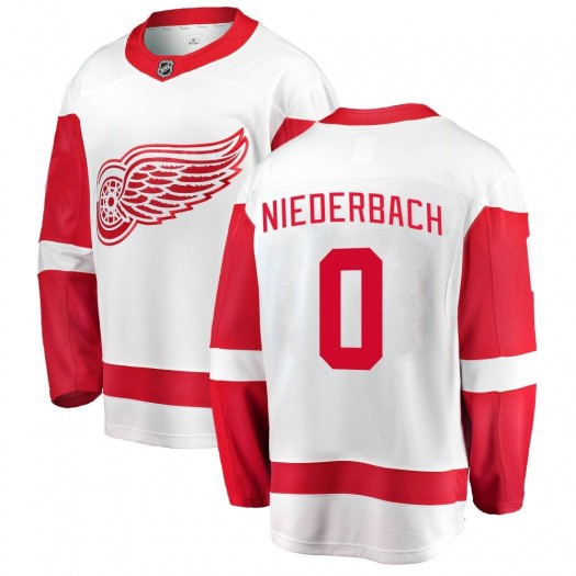 Theodor Niederbach Detroit Red Wings Youth Fanatics Branded White Breakaway Away Jersey