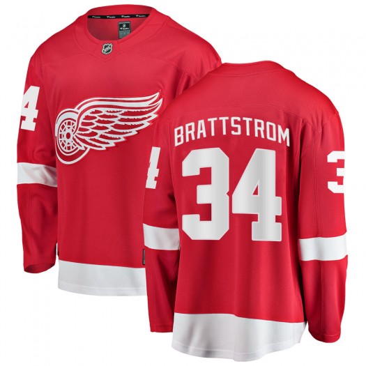 Victor Brattstrom Detroit Red Wings Men's Fanatics Branded Red Breakaway Home Jersey