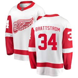 Victor Brattstrom Detroit Red Wings Men's Fanatics Branded White Breakaway Away Jersey