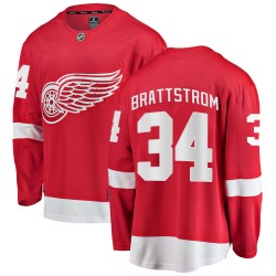 Victor Brattstrom Detroit Red Wings Youth Fanatics Branded Red Breakaway Home Jersey