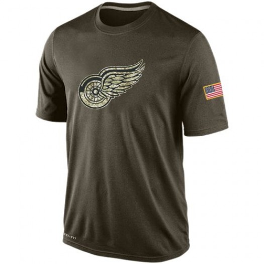 Detroit Red Wings Men's Nike Olive Salute To Service KO Performance Dri-FIT T-Shirt